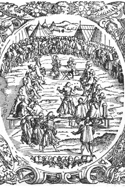 Amman, Jost (1566): Gerichtsverhandlung im Ring